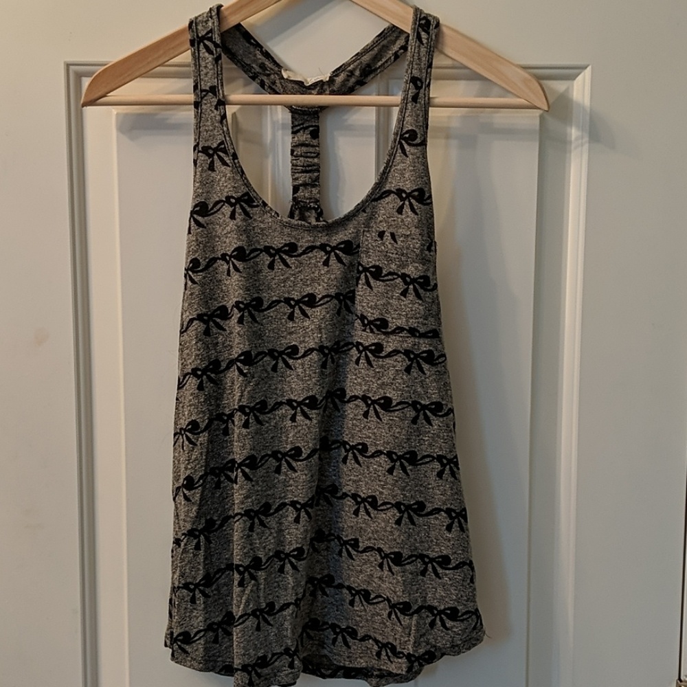 Lush racerback bow print tank